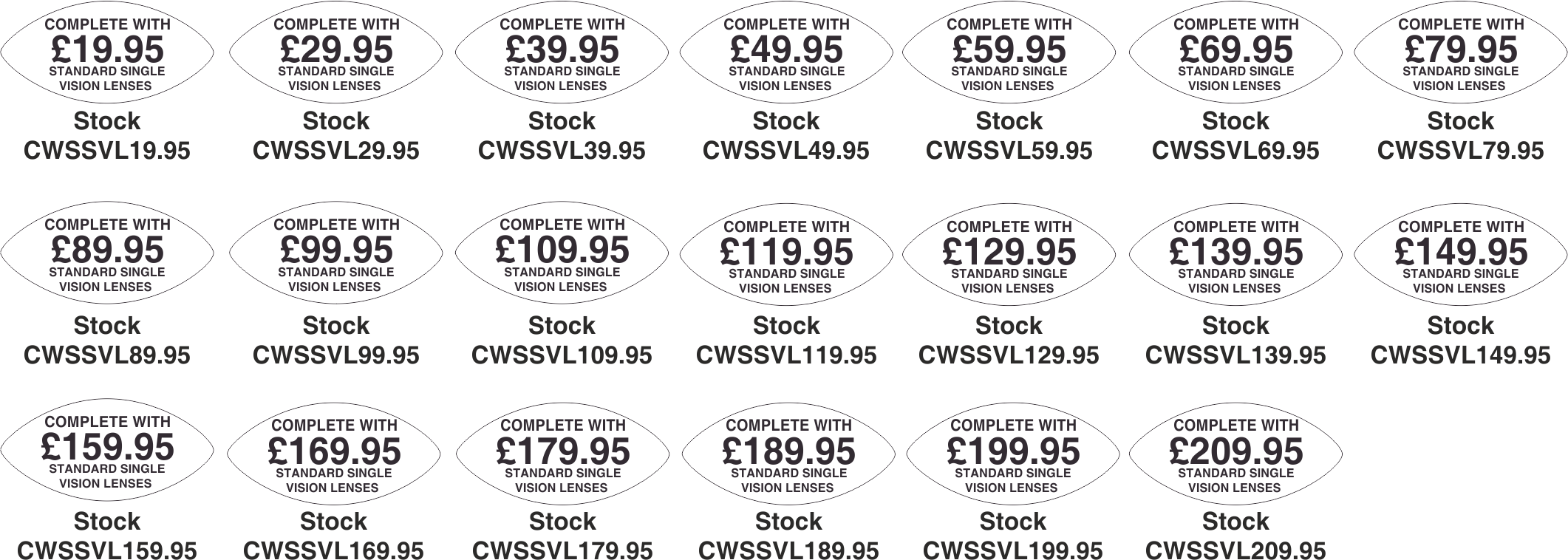 STOCK DEMO LENS LABELS (cwssvl)
