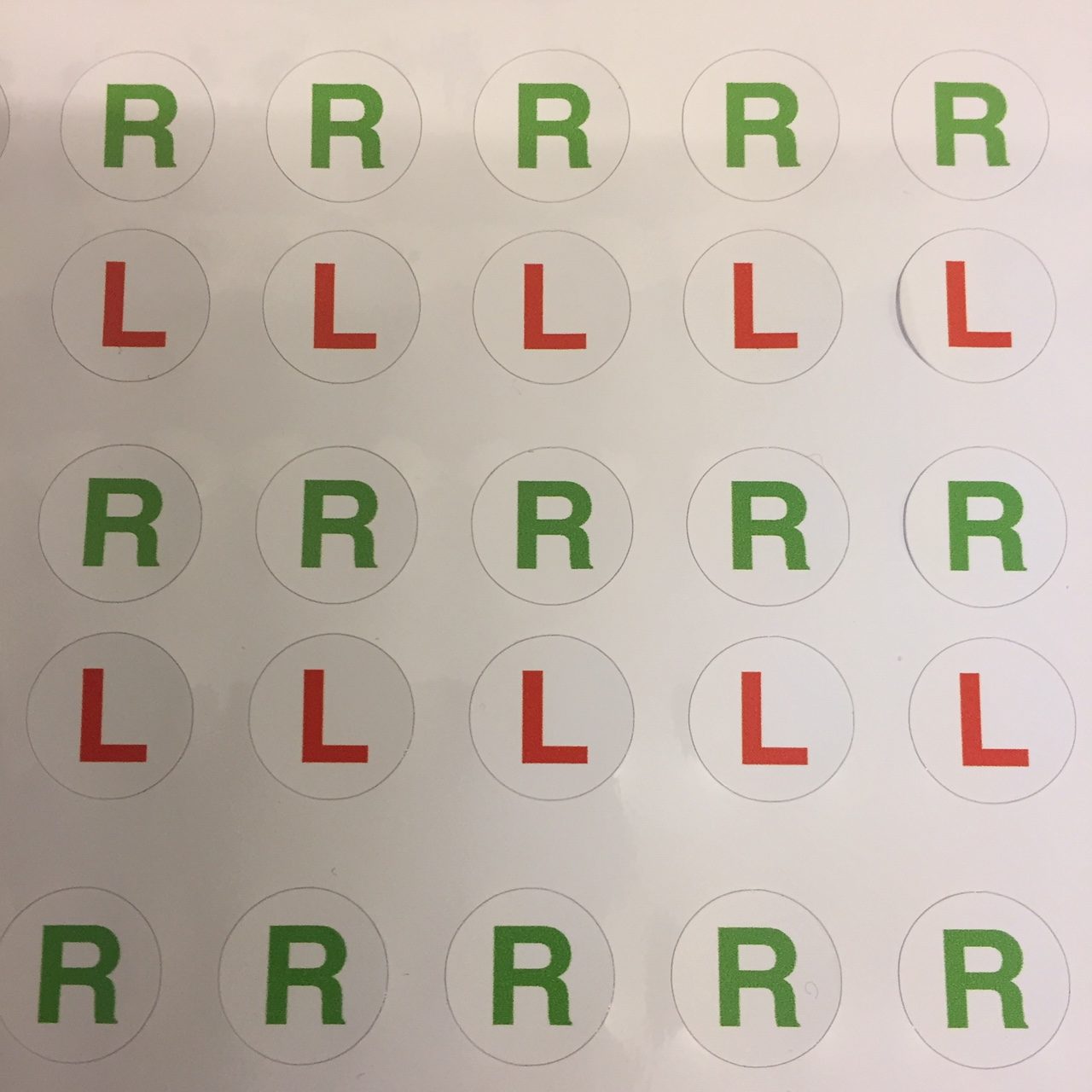 Contact Lens Box Stickers LEFT & RIGHT look designs